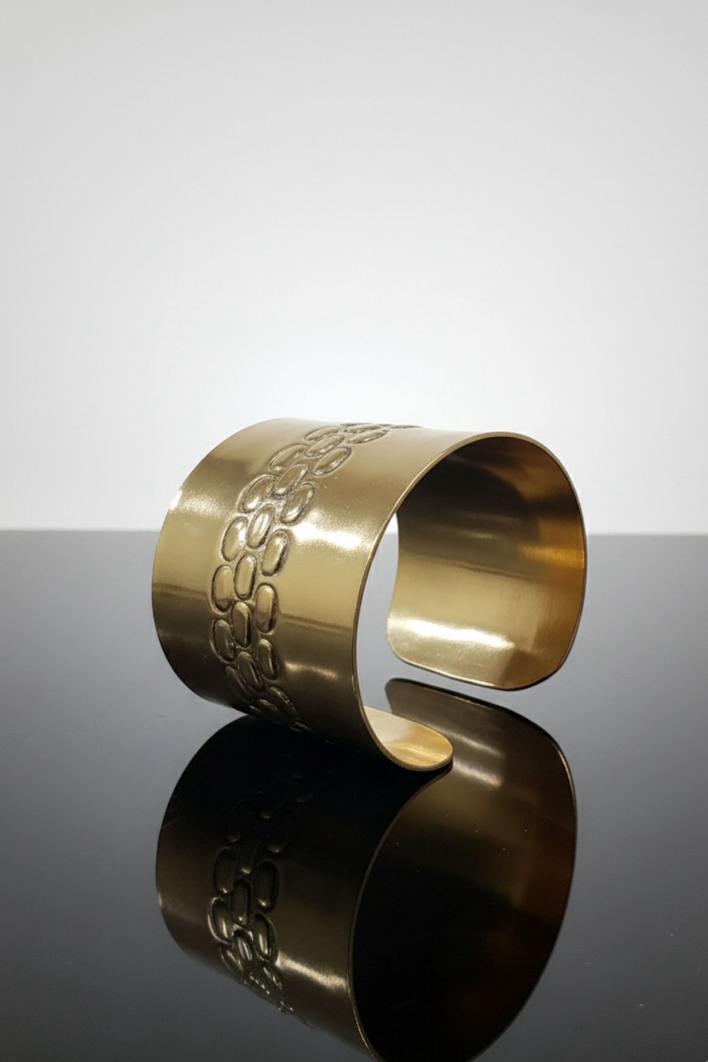 statement gold plated metal cuff bracelet for women