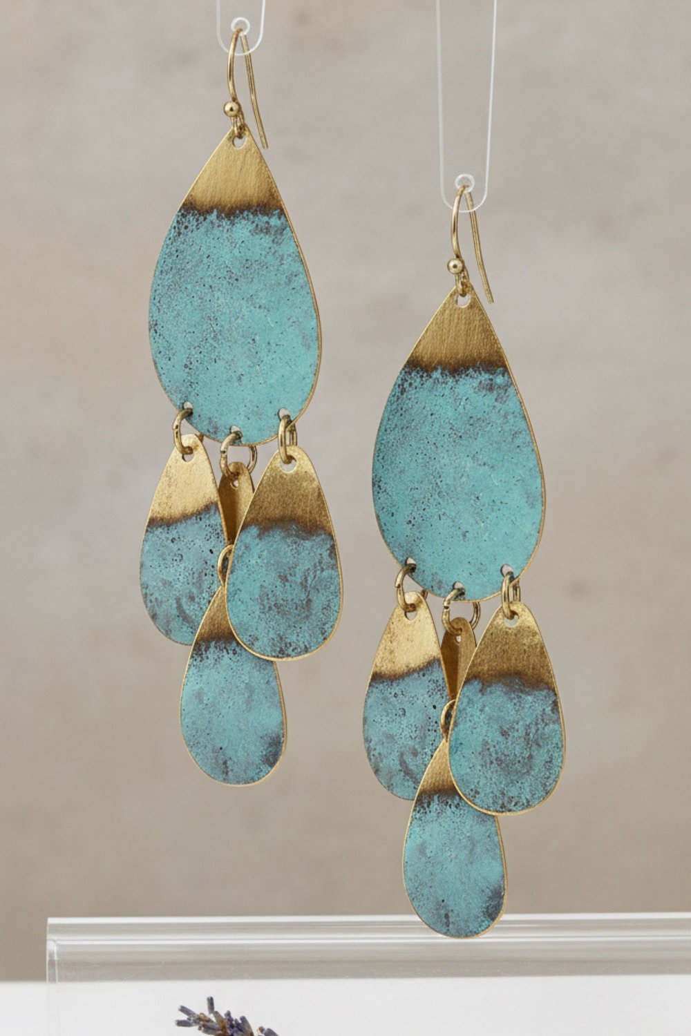 Patina Brass Earring - Image 2