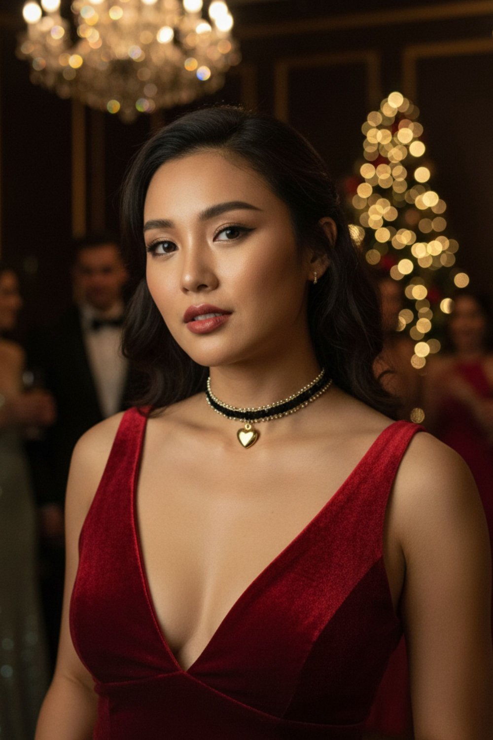 Black Choker Necklace for Xmas and New year eve Party