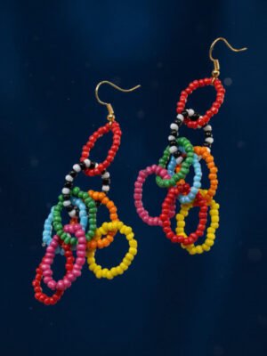 multicolour beaded earring