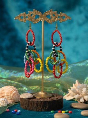 multicolour beaded earring