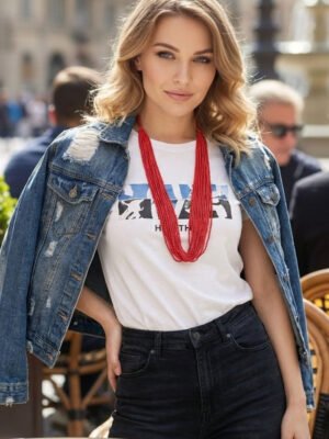 red necklace women jewellery