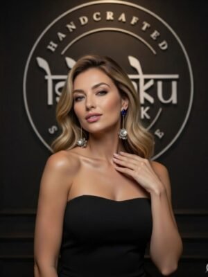 blue party wear earrings for women