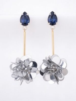 blue long drop earrings for women